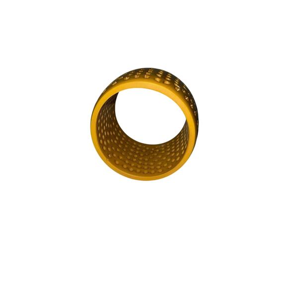 Iris Apfel & Bajalia Yellow Resin Bangle Bracelet Carved Cutout Tribal Style - Picture 3 of 6